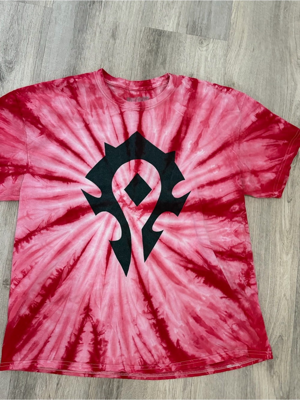 Blizzard World Of Warcraft T-Shirt Horde red tie-dye Mens Womens XL gamer con